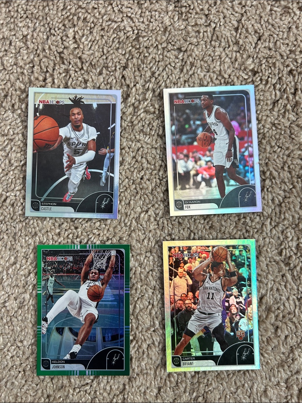San Antonio Spurs Topps NBA Hoops Lot De Aaron Fox Stephon Castle Carter Bryant